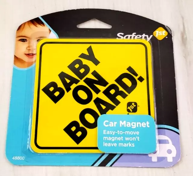 Safety 1st BABY ON BOARD! Sign Bright Yellow Magnet - Car Magnet - Easy to Move