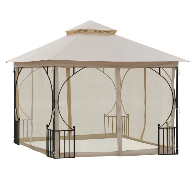 Gartenpavillon Partyzelt Pavillon Gartenzelt Festzelt Zelt Doppeldach 3x3m