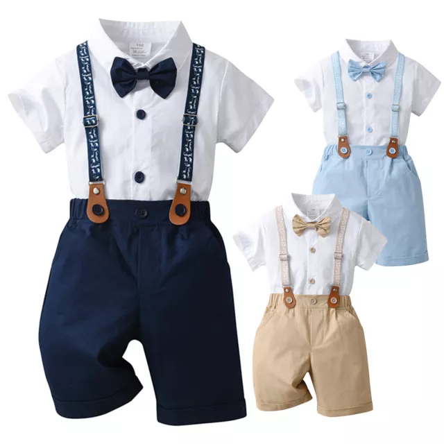 Baby Jungen Bekleidungssets Gentleman Anzug Weste + Hemd + Hose + Fliege Outfit