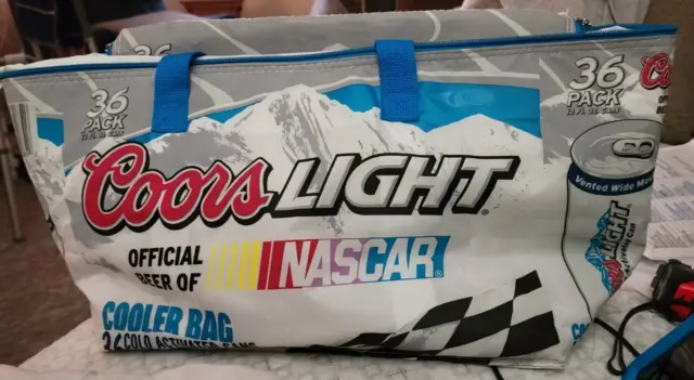 Vintage Coors Light NASCAR  Cooler Bag (36 Can), Zippered top, Collapsible