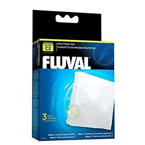 Fluval C2 Poly Foam Pad, Replacement Aquarium Filter Media, 3-Pack, 14008