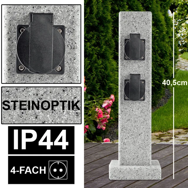 Courant Distributeur Aspect Pierre 4 Fiche Boîtes Extérieur Poste Jardin Énergie