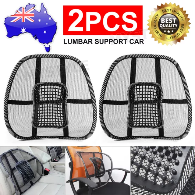 2x Mesh Lumbar Back Support for Office Home Car Seat Chair Truck Pillow Cushion