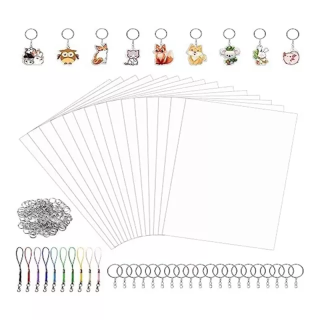 Keychain Set -15 Printable Shrink Sheets, 20 Keychains, 100 Split Jump3454