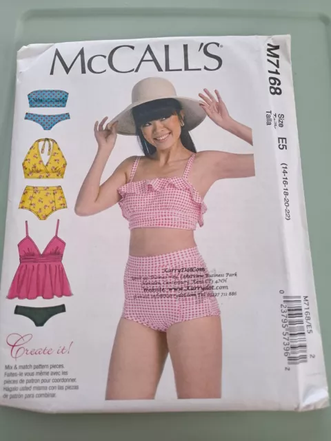 Mccalls 7168   Sewing Pattern Ladies  Bikinis   14-22