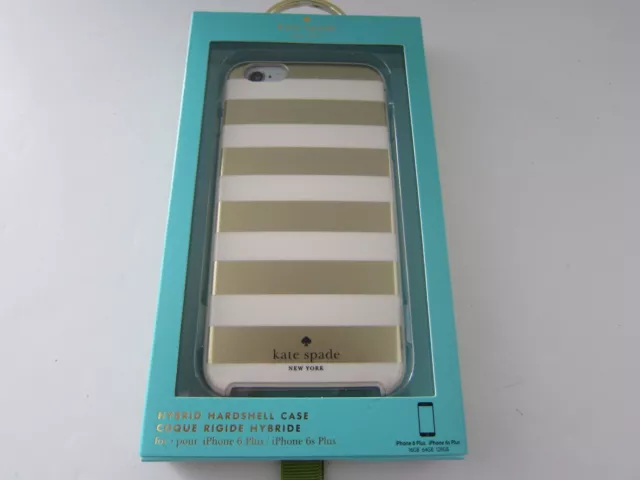 Kate Spade Hybrid Hardshell Case For iPhone 6 Plus iPhone 6S Plus Gold/Cream New