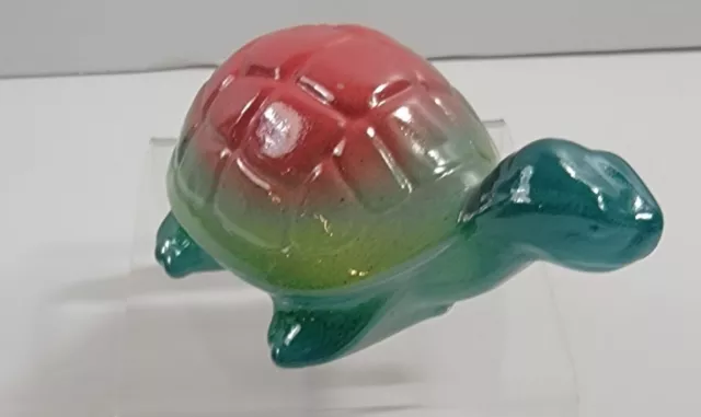 Fenton Mould Pressed By Mosser Tie Die Air Brushed Turtle