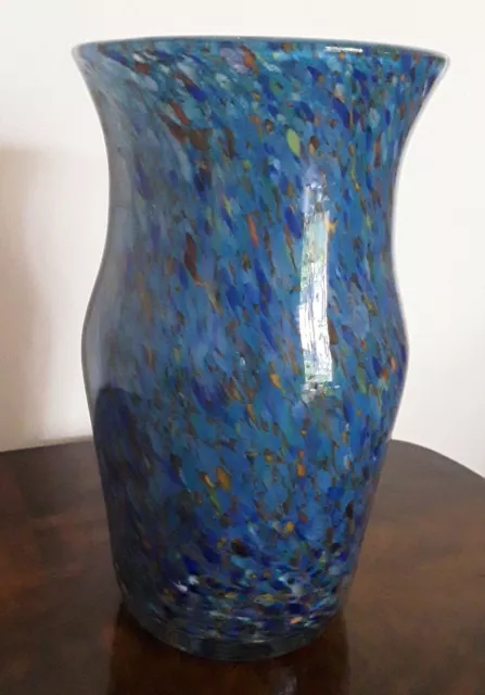 Stunning Large Rare Vintage Strathearn Art Glass Vase Leaping Salmon Vase Mark