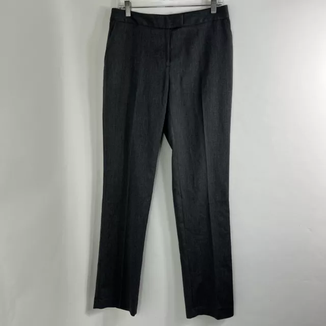 Jones New York Pants Women's Size 6 Sydney Straight Pleated Front Gray Mid Rise