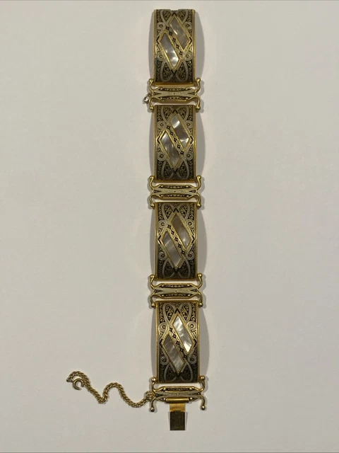Bracelet Rigide Vintage En Bronze Et émaux Cloisonné - Bijou Unique, Parfait état Rétro