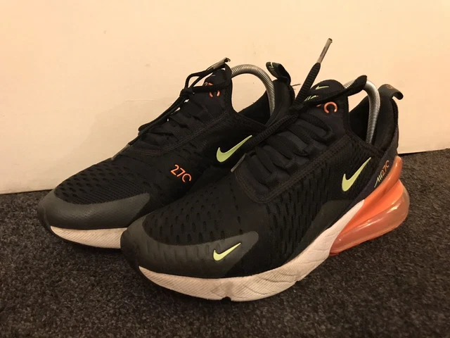 NIKE AIR MAX 270 4.5 UK Black Orange White Womens Running Trainers