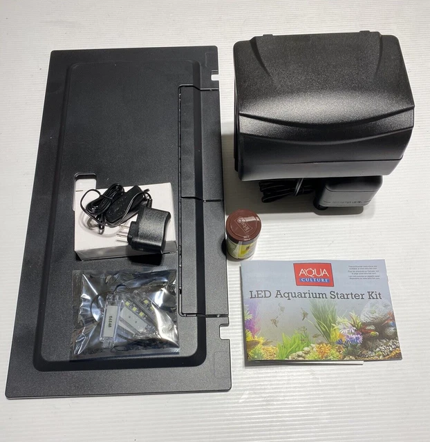 New Aqua Culture Aquarium Starter Kit -Pump-Filter- 5 lite Hood-Food ( NO TANK )