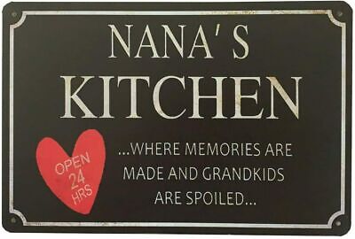 Nana's Kitchen Plaque Sign Wall Decor Rustic Metal Tin Sign