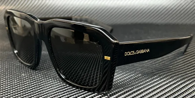 DOLCE & GABBANA DG4430 501 87 Black Dark Grey Men's 54 mm Sunglasses