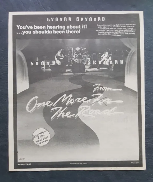 Lynyrd Skynyrd One More From The Road Album Promo Print Ad Vintage 1976