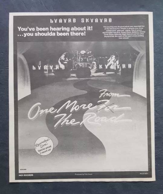 Lynyrd Skynyrd One More From The Road Album Promo Print Ad Vintage 1976