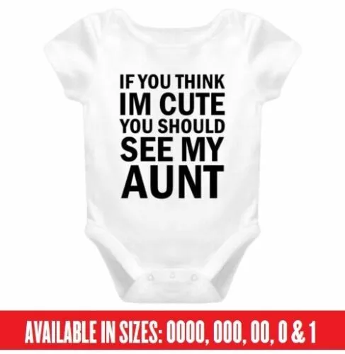 See My Aunt Aunty Romper Auntie Bodysuit Cute Funny Baby Gift Sister Mum Dad