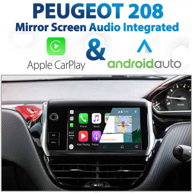 Peugeot 208 Factory Audio Integrated Apple CarPlay & Android Auto retrofit Kit