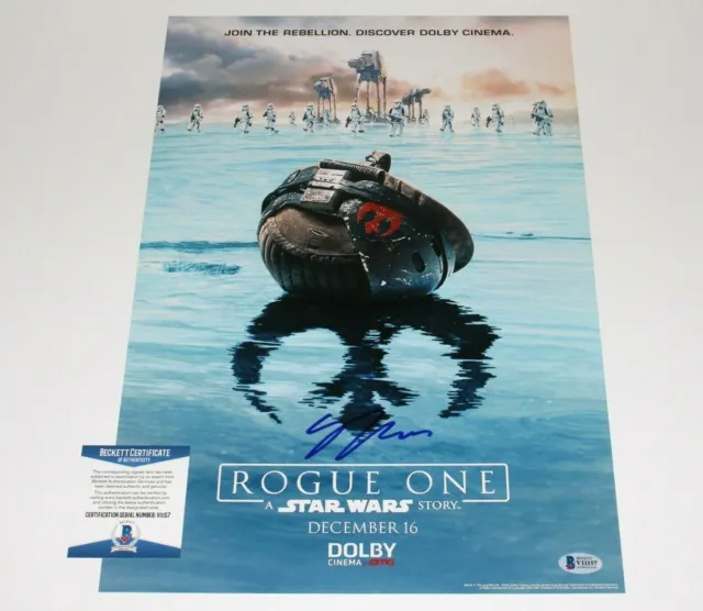 Gareth Edwards Signed Rogue One Movie Poster Beckett Coa A Star Wars Story Bas