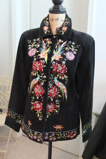 Blowout Clearance Sale/Avanti/ Chinoiserie Embroidered Suede Jkt/Free Ship 2 U!