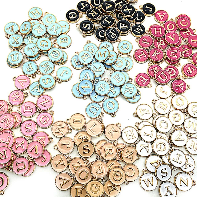 26Pcs Letter Alphabet Charms Initial Letter Bracelet Jewelry DIY Craft Makinf-xd