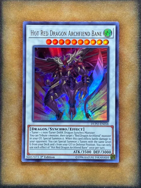 Yugioh Hot Red Dragon Archfiend Bane DUPO-EN058 Ultra Rare 1st Ed NM