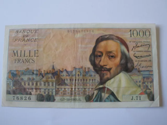 Billet  France 1000 F Richelieu  Fay 42/08