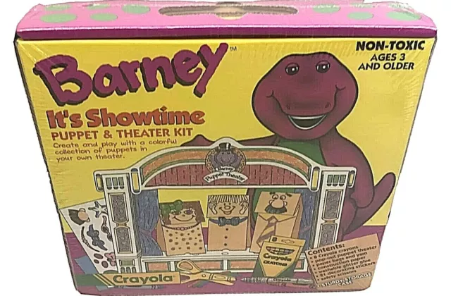 1993 BARNEY IT'S Showtime Puppet & Theater Kit Vintage Arts & Crafts ...