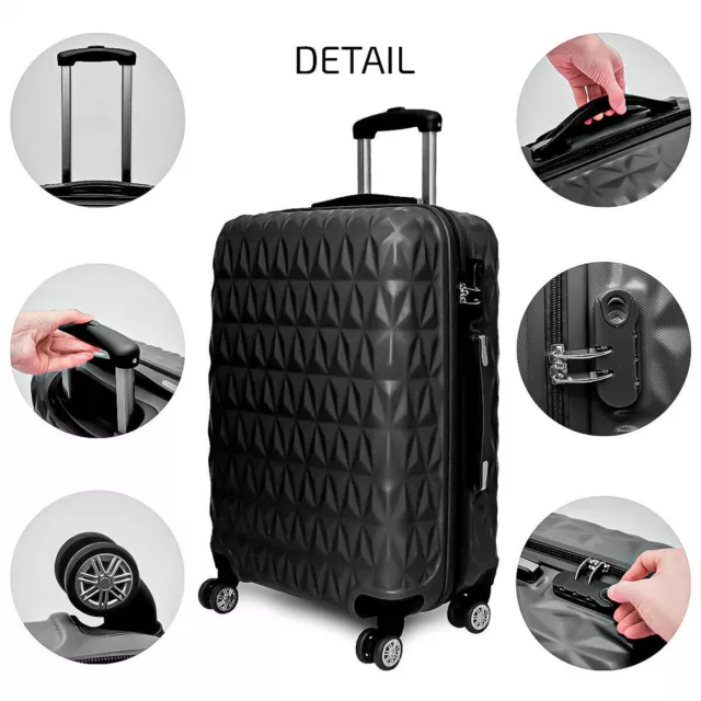 Suitcase Trolley Carry On Hand Cabin Luggage Hard Shell Travel Lightweight 20''