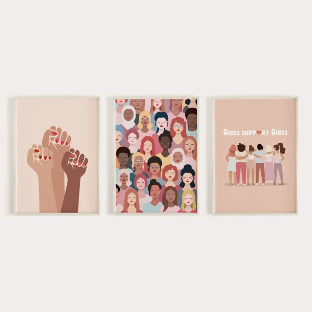 Set Girl Nursery Prints, Feminist Wall Art, Girl Power Poster, Baby Girl Nursery