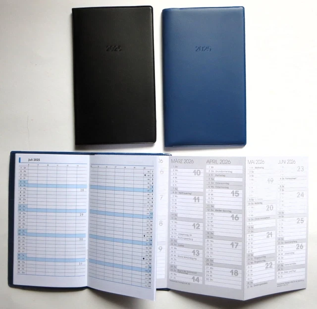 BRUNNEN Pocket Calendar 2026 - A6 Plastic Organizer With Address Book, Black