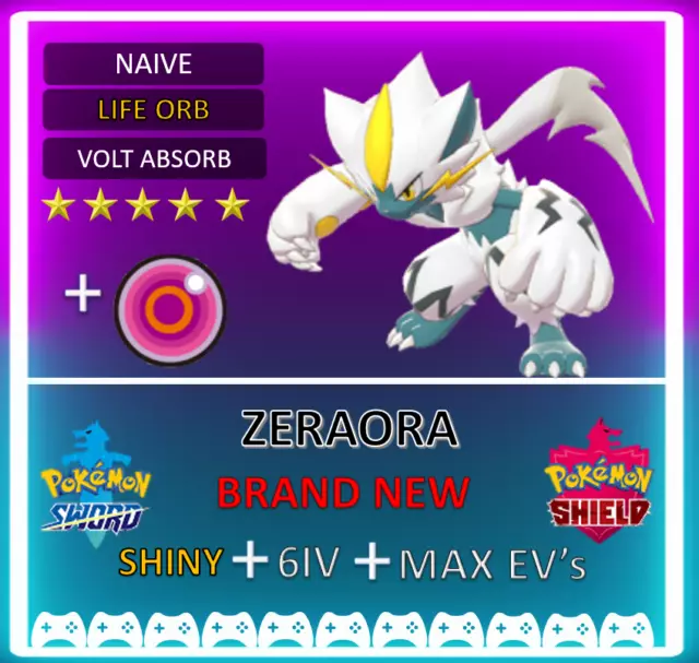 Pokemon Sword & Shield / Event Shiny Legendary Zeraora / 6IV / 