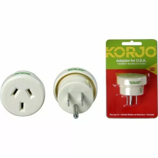 Korjo Travel Adaptor For USA, Canada and Mexico KAUS