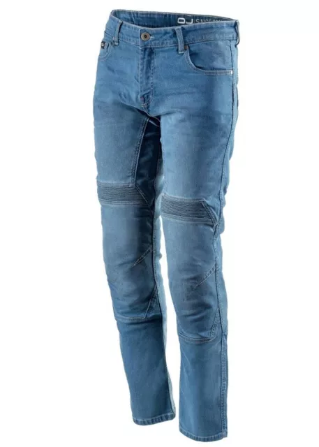 Pantaloni Jeans Moto Oj Man Uomo Steel Blu Elasticizzato Omologato Tg 52