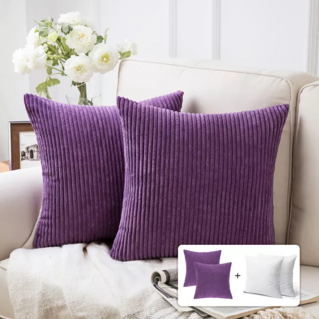 Fluffy Corduroy Velvet Solid Color Suqare Cusion Accent Decorative Throw Pillow