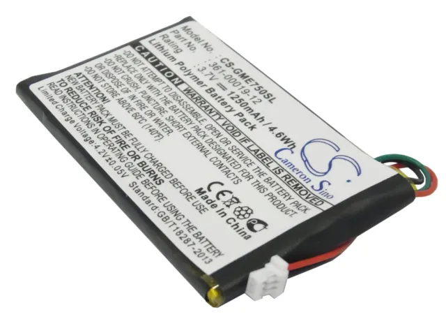 Battery for Garmin Edge 605  Edge 705 Replacement Garmin 361-00019-12    1250mAh