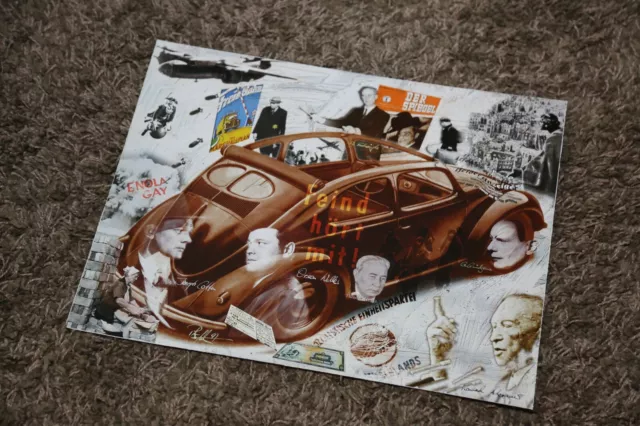 Kalenderblatt Poster 45x35 cm VW Käfer Theodor Heuss Orson Welles Furtwängler