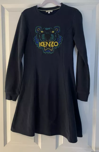 Genuine Kenzo Girls Navy Blue Sweatshirt Dress Age 12 Years