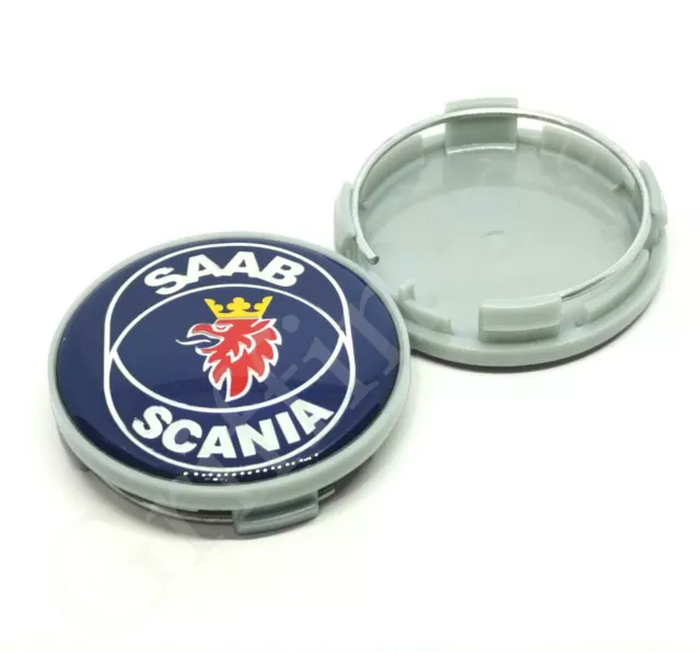 1 X Saab Scania Blau Alufelgen Zentrum Radkappe 62mm 63mm 93 9-3 95 9-5 900 9000