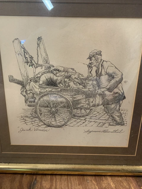 Artist Seymour Rosenthal Pencil Signed Lithograph Junk Vendor