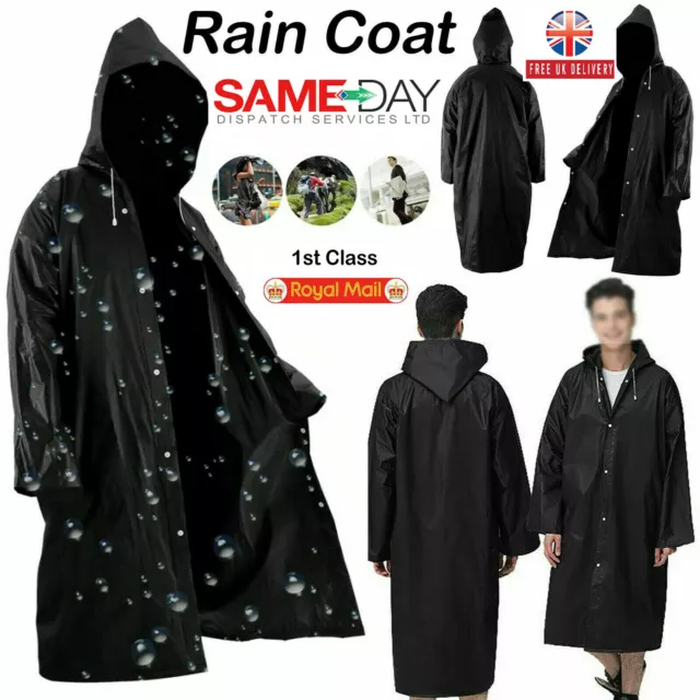 Waterproof Rain Coat Long Poncho Women Men Outdoor Raincoat EVA Cloth With Hat