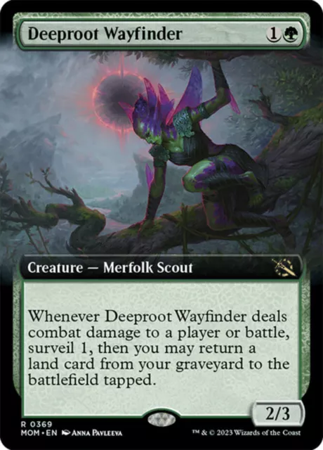 1 x Deeproot Wayfinder - Foil - Extended Art - March of the Machine - NM-Mint -