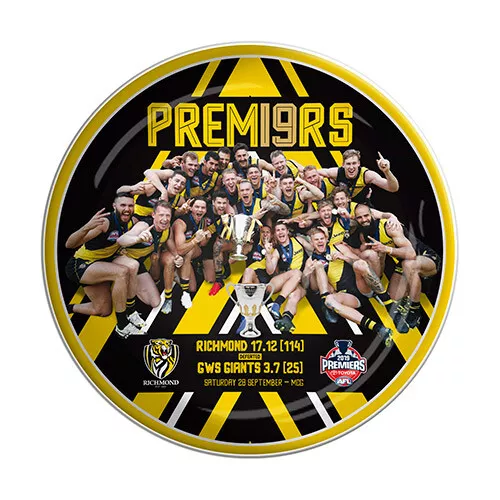 Richmond Tigers 2019 Premiers Premiership AFL Ceramic Collector Plate Man Cave