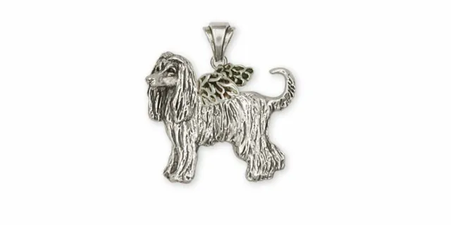 Afghan Hound Angel Pendant Jewelry Sterling Silver Handmade Dog Pendant AF1-AP