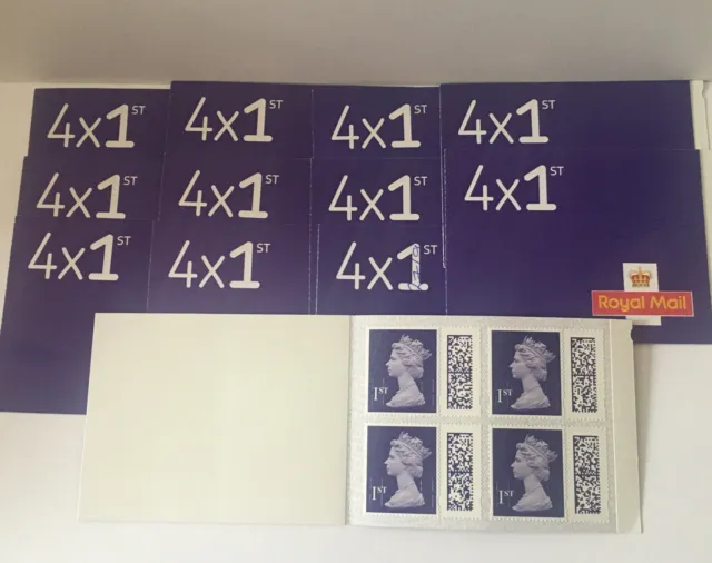 48 Genuine 1st Class Purple Barcoded Stamps 12 Booklets of 4 RRP £64.80