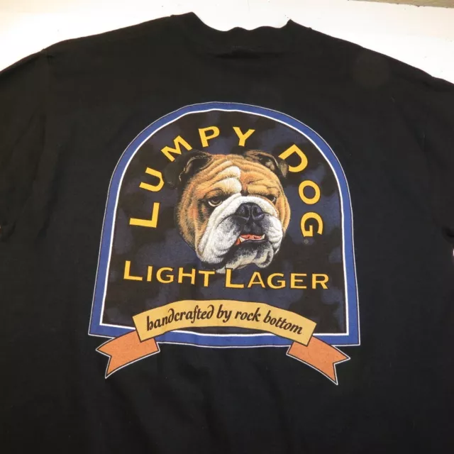 LUMPY DOG BEER ROCK BOTTOM BREWERY BOSTON DIVE BAR TEE T SHIRT Mens L Bulldog