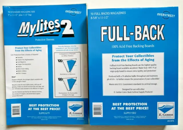 50 E. Gerber Magazine Mylites 2 900M2 & 35 PT Full-Backs 858FB Set of 50