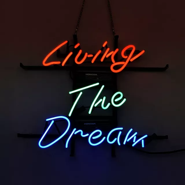 Living The Dream Neon Sign Light Home Room Wall Hanging Nightlight Gift 17"x14"