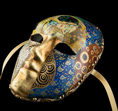 Mask from Venice Volto Face Paper Mache the Kiss Inspired Per Klimt 1768 2