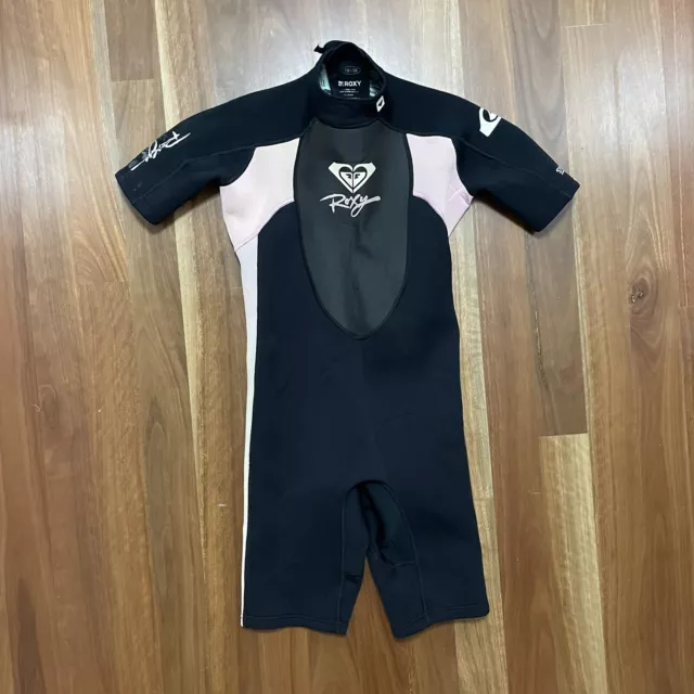 Roxy Quicksilver Womans 2.2 ml  Cold Water Wetsuit Black Pink Size 10 Surfing